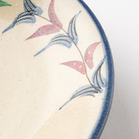 やちむん 陶眞窯 7寸皿 赤絵デイゴ やちむん 陶眞窯 やちむん