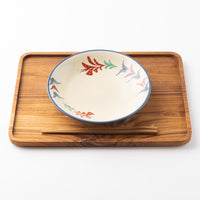 やちむん 陶眞窯 7寸皿 赤絵デイゴ やちむん 陶眞窯 やちむん