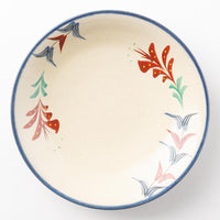 やちむん 陶眞窯 7寸皿 赤絵デイゴ やちむん 陶眞窯 やちむん