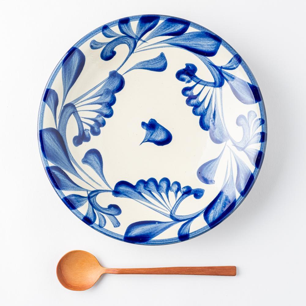 やちむん 陶眞窯 7寸皿 染付 コバルト唐草 やちむん 陶眞窯 やちむん