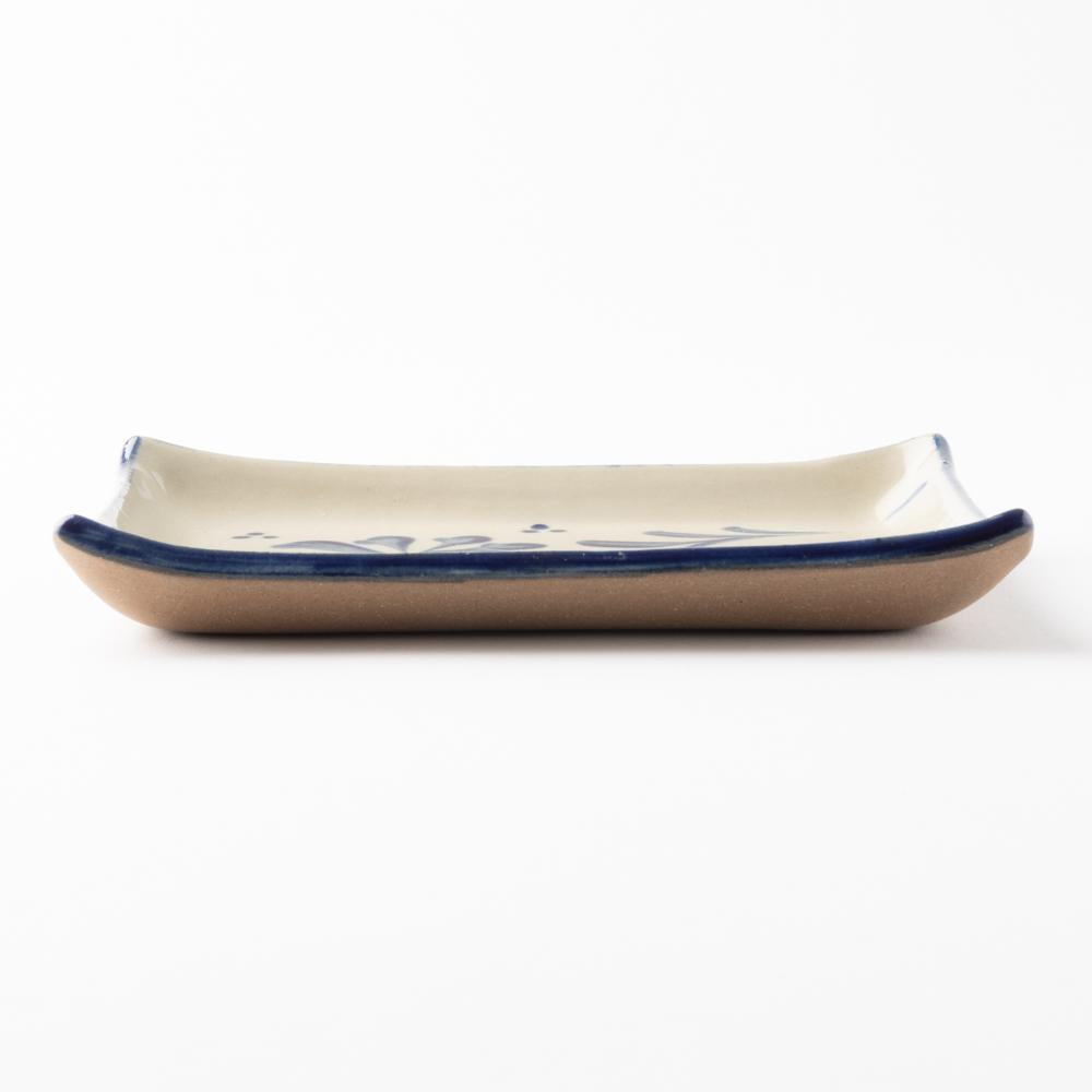 やちむん 陶眞窯 長角皿(13×20) 染付 コバルト唐草 やちむん 陶眞窯 やちむん