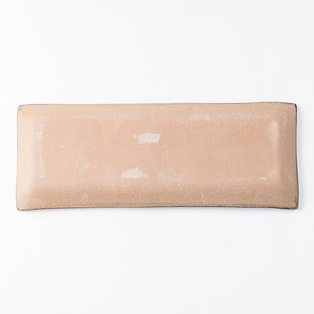 為那都窯　加藤純や　むぎ長皿 やちむん 陶眞窯 長角皿(13×20) ゴス白いっちん ¥1,980 大人の焼き物