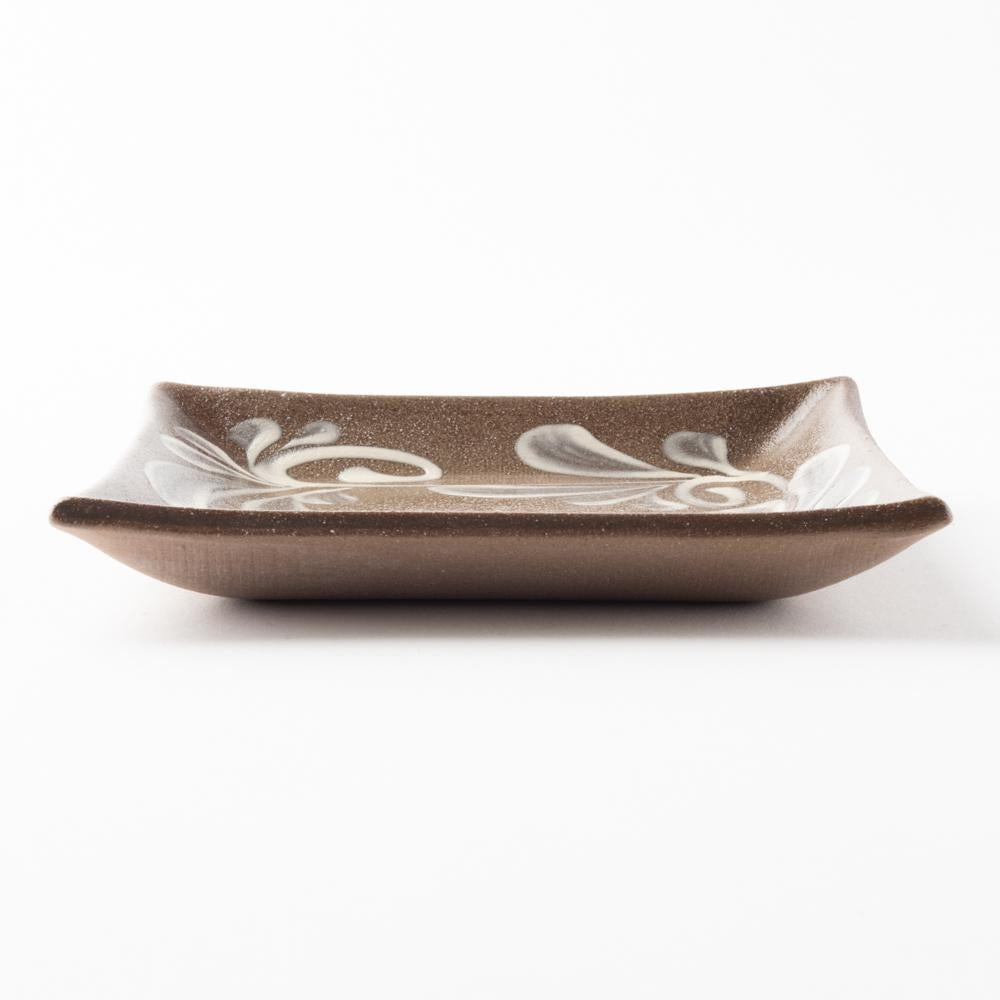 やちむん 陶眞窯 四角皿(15cm) 白いっちん やちむん 陶眞窯 やちむん