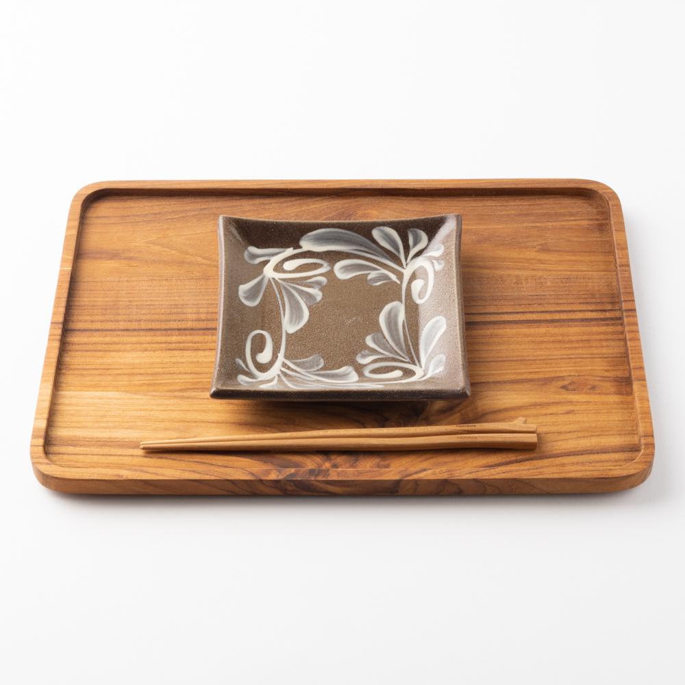 やちむん 陶眞窯 四角皿(15cm) 白いっちん やちむん 陶眞窯 やちむん