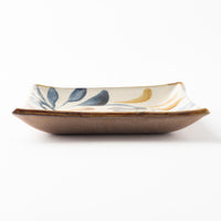 やちむん 陶眞窯 四角皿(15cm) ゴスアメ唐草 やちむん 陶眞窯 やちむん