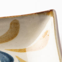 やちむん 陶眞窯 四角皿(15cm) ゴスアメ唐草 やちむん 陶眞窯 やちむん