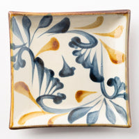 やちむん 陶眞窯 四角皿(15cm) ゴスアメ唐草 やちむん 陶眞窯 やちむん