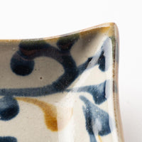 やちむん 陶眞窯 四角皿(8.5cm) ゴスアメ唐草 やちむん 陶眞窯 やちむん