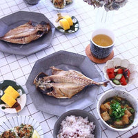 津軽金山焼 黒ひだすき 八角皿 津軽金山焼 津軽金山焼