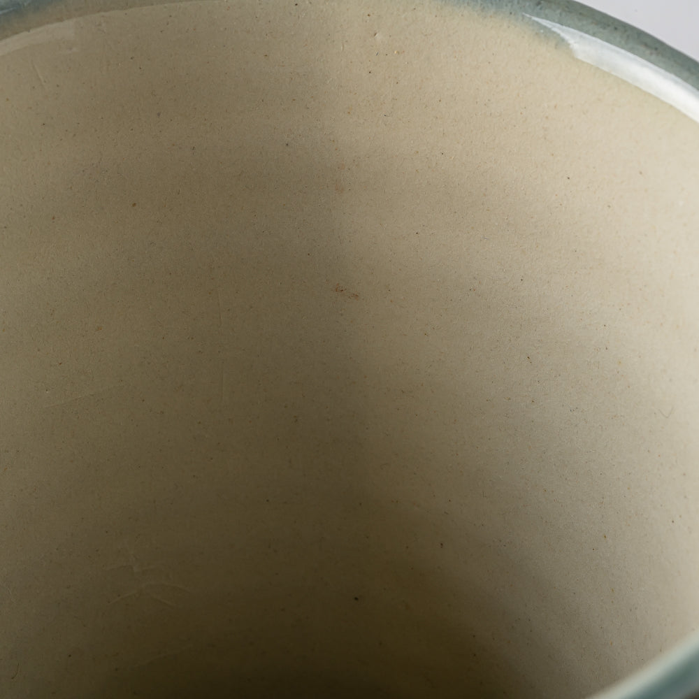 やちむん 育陶園 唐草線彫 フリーカップ中 緑釉唐草白抜 やちむん 育陶園 やちむん