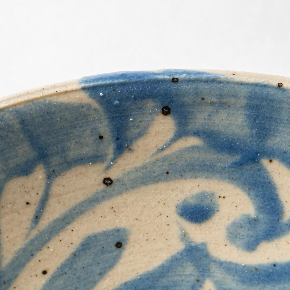 やちむん工房 與那嶺 唐草染付 4寸皿 パステルシリーズ(水色) やちむん工房 與那嶺 やちむん