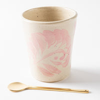 やちむん工房 與那嶺 唐草染付 フリーカップ パステルシリーズ(ピンク) やちむん工房 與那嶺 やちむん