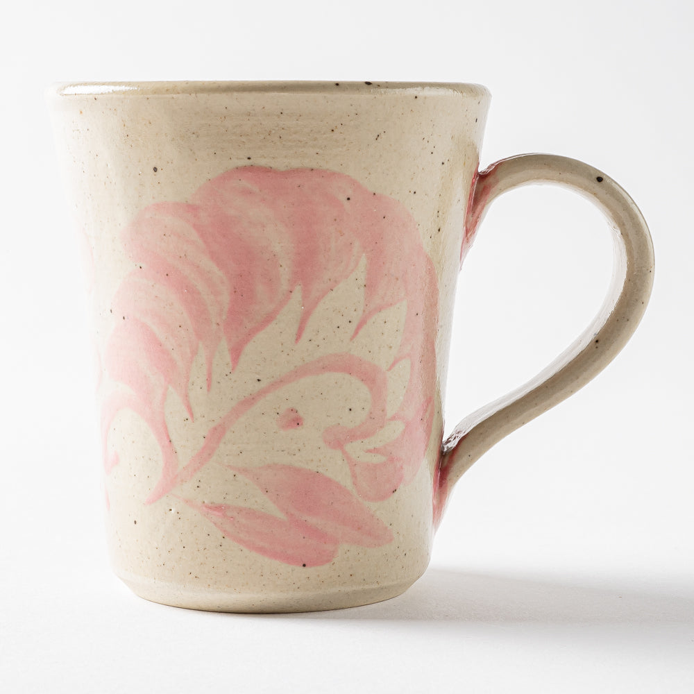 やちむん工房 與那嶺 唐草染付 マグカップ パステルシリーズ(ピンク) やちむん工房 與那嶺 やちむん