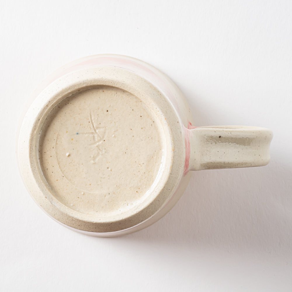 やちむん工房 與那嶺 唐草染付 マグカップ パステルシリーズ(ピンク) やちむん工房 與那嶺 やちむん