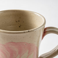 やちむん工房 與那嶺 唐草染付 マグカップ パステルシリーズ(ピンク) やちむん工房 與那嶺 やちむん