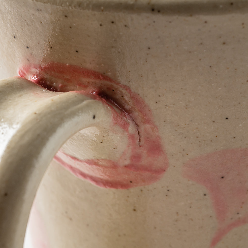 やちむん工房 與那嶺 唐草染付 マグカップ パステルシリーズ(ピンク) やちむん工房 與那嶺 やちむん