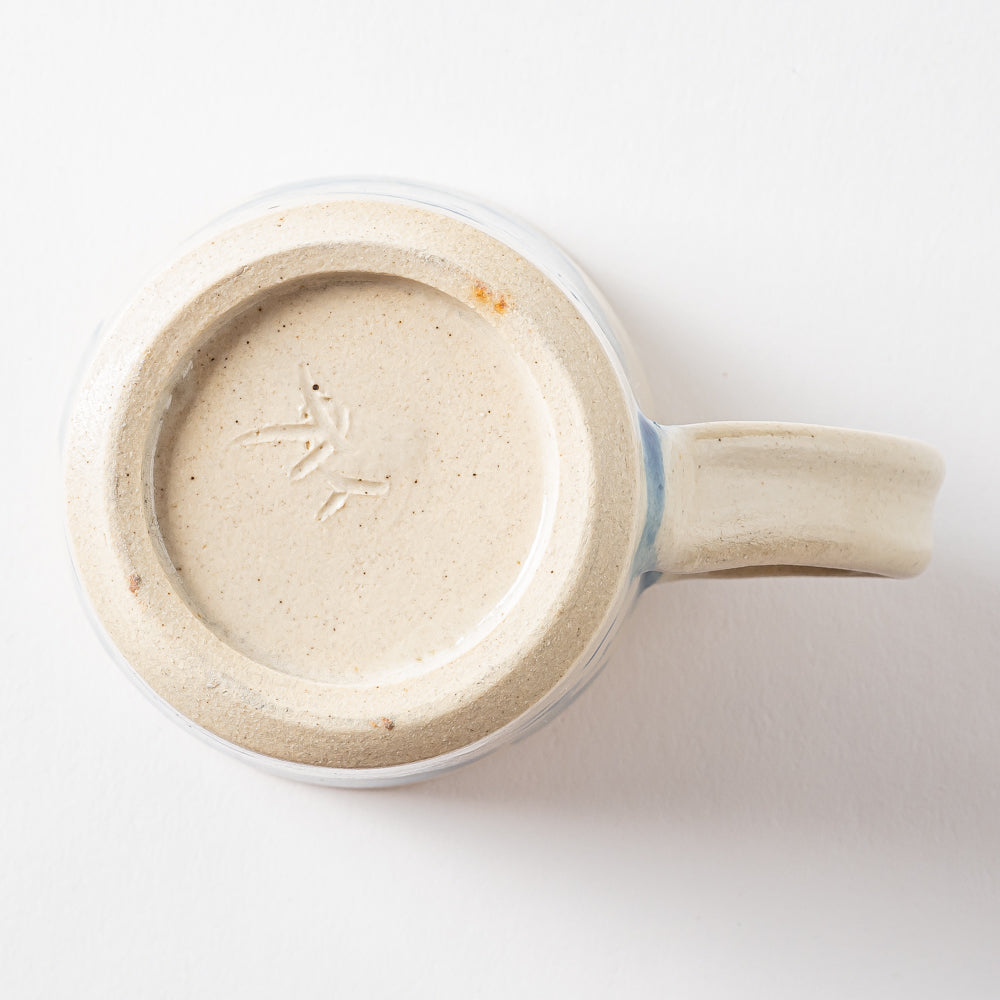 やちむん工房 與那嶺 唐草染付 マグカップ パステルシリーズ(水色) やちむん工房 與那嶺 やちむん