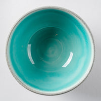 雅峰窯 鎬・碗( S )(内ターコイズブルー、外白) 丹波焼 雅峰窯 丹波焼