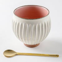 雅峰窯 鎬・フリーカップ(内ピンク、外白) 丹波焼 雅峰窯 丹波焼