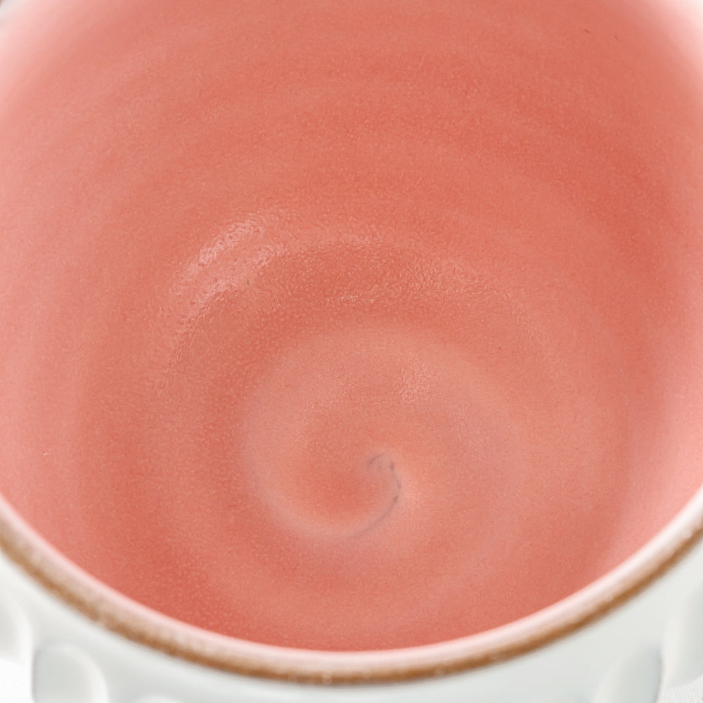 雅峰窯 鎬・フリーカップ(内ピンク、外白) 丹波焼 雅峰窯 丹波焼