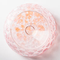 ななこ文様 コンポート サーモンピンク ガラス作家 坂田裕昭 ガラスもの