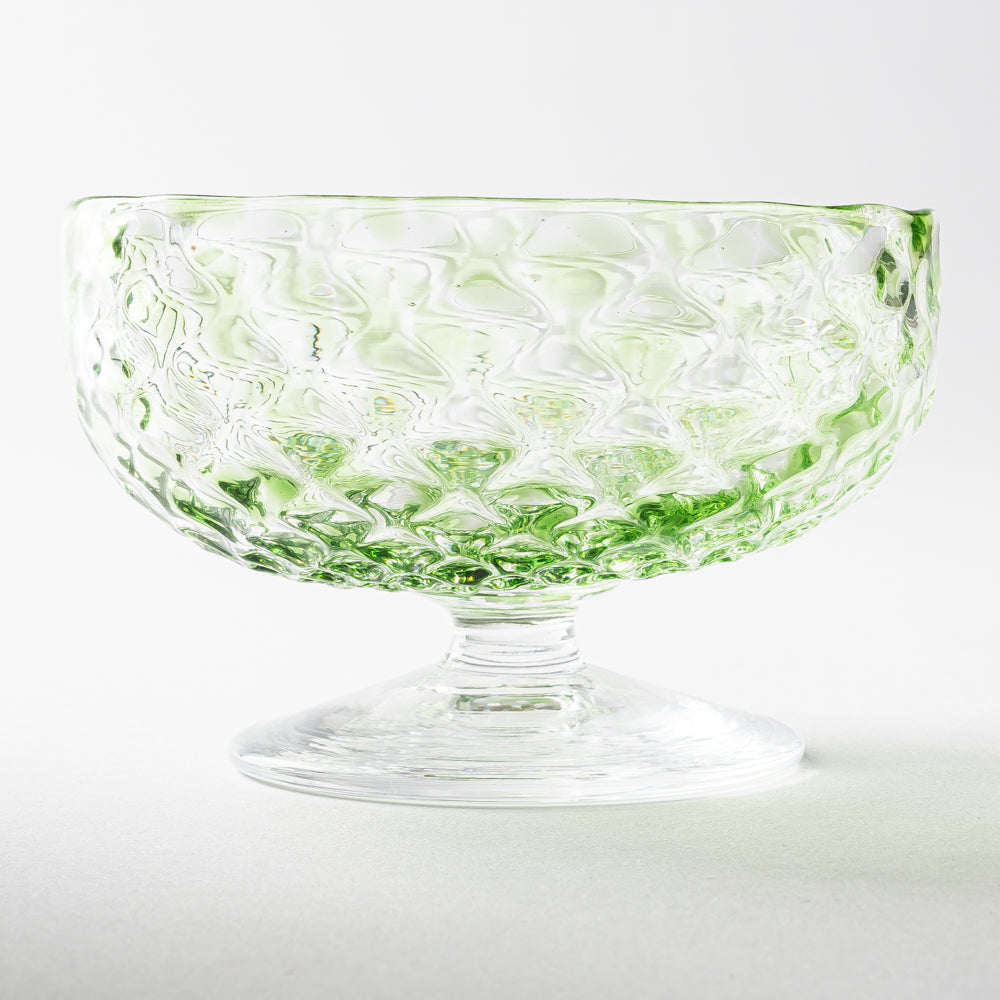 ななこ文様 コンポート 松葉色 ガラス作家 坂田裕昭 ガラスもの