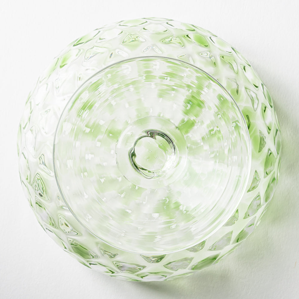 ななこ文様 コンポート 松葉色 ガラス作家 坂田裕昭 ガラスもの