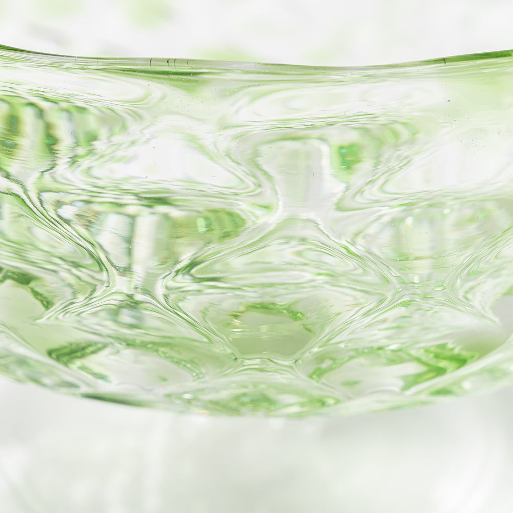 ななこ文様 コンポート 松葉色 ガラス作家 坂田裕昭 ガラスもの