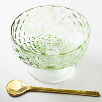 ななこ文様 コンポート 松葉色 ガラス作家 坂田裕昭 ガラスもの