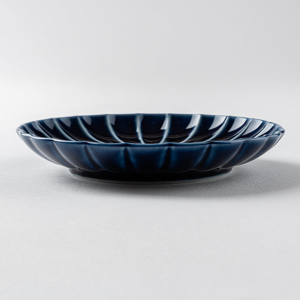 カネコ小兵製陶所 ぎやまん陶 茄子紺ブルー 四寸皿 美濃焼 カネコ小兵製陶所 美濃焼