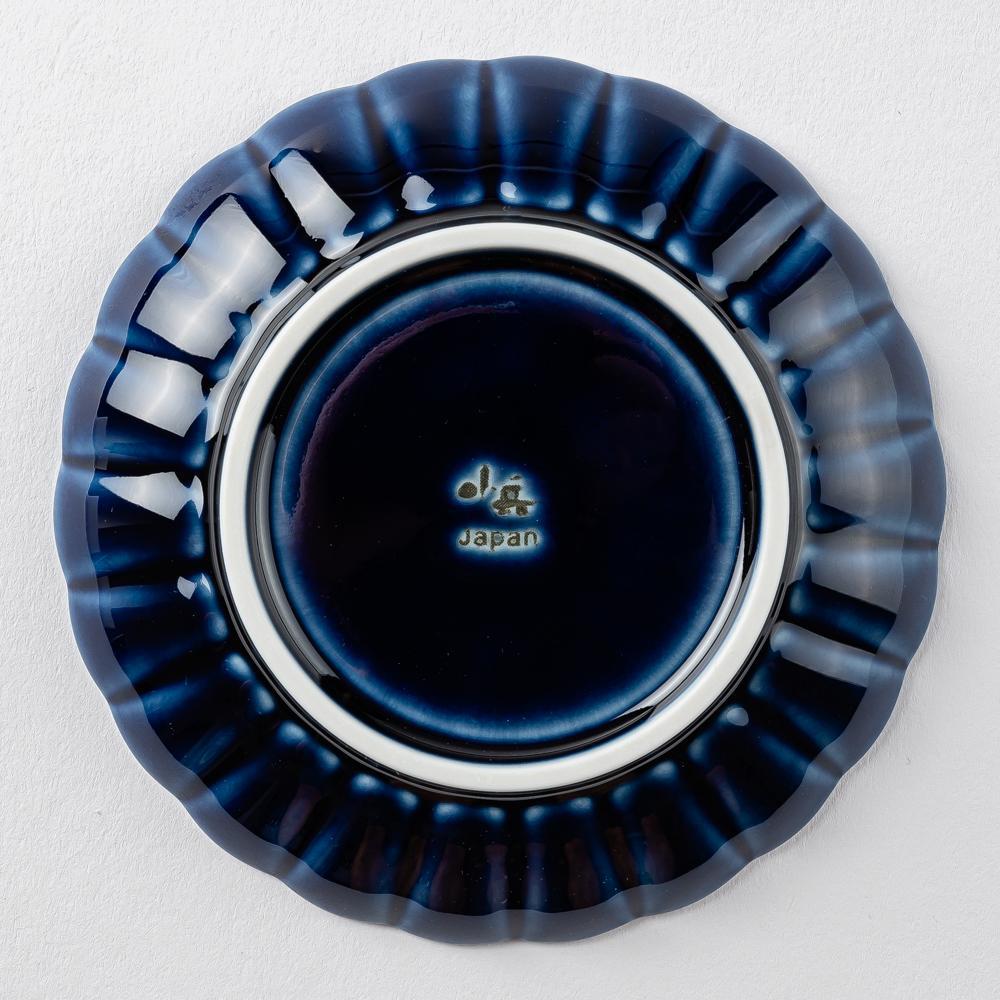 カネコ小兵製陶所 ぎやまん陶 茄子紺ブルー 四寸皿 美濃焼 カネコ小兵製陶所 美濃焼