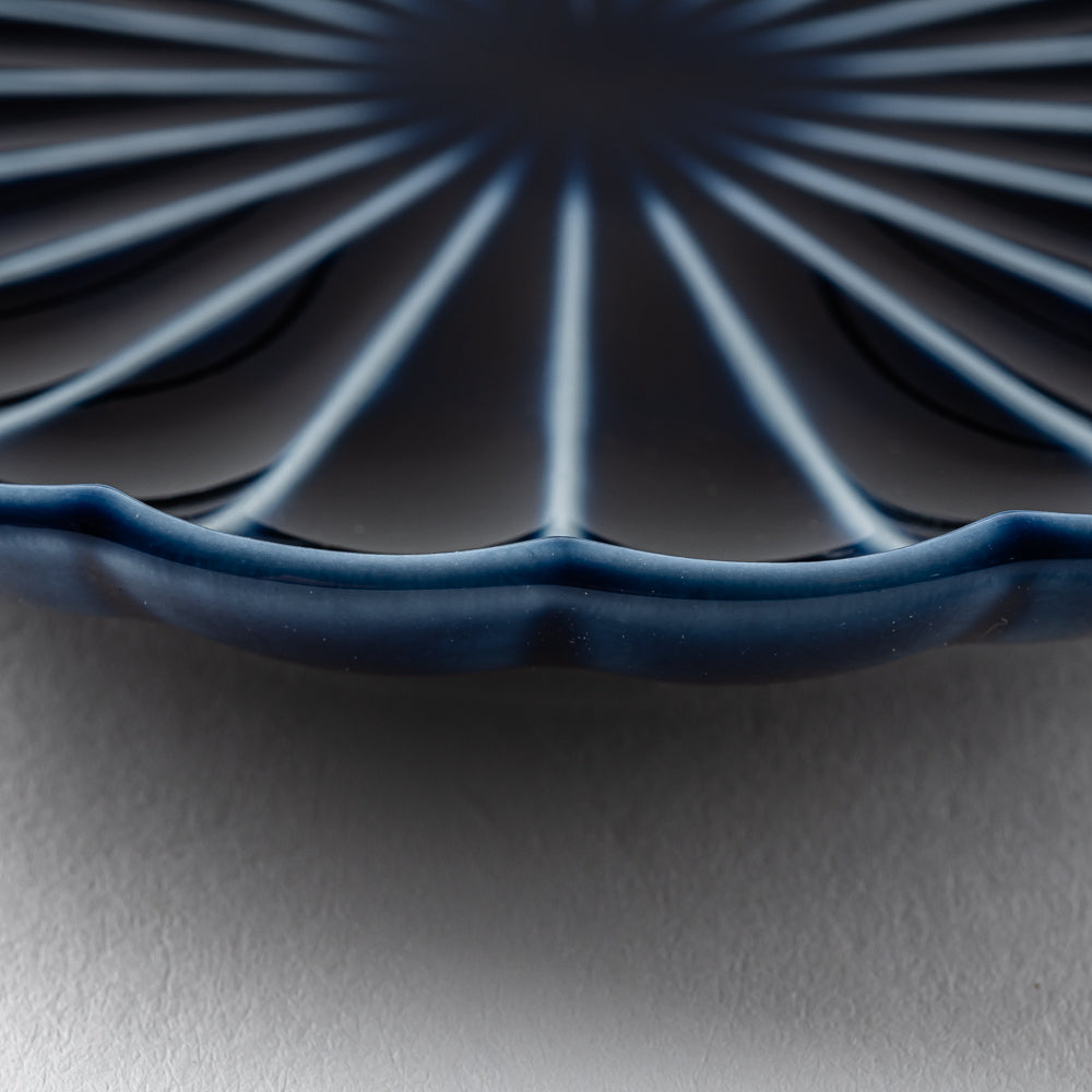 カネコ小兵製陶所 ぎやまん陶 茄子紺ブルー 四寸皿 美濃焼 カネコ小兵製陶所 美濃焼