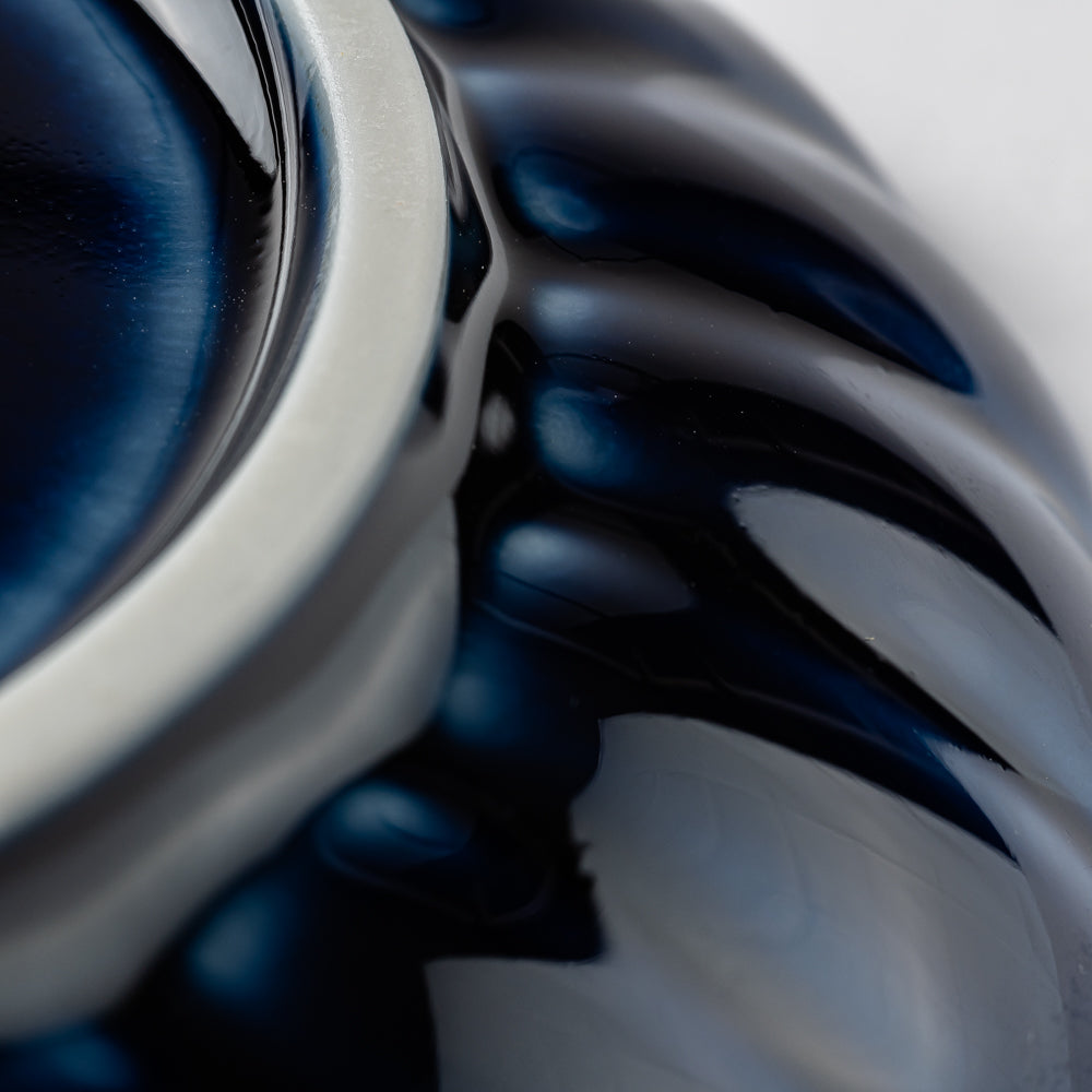 カネコ小兵製陶所 ぎやまん陶 茄子紺ブルー 四寸皿 美濃焼 カネコ小兵製陶所 美濃焼