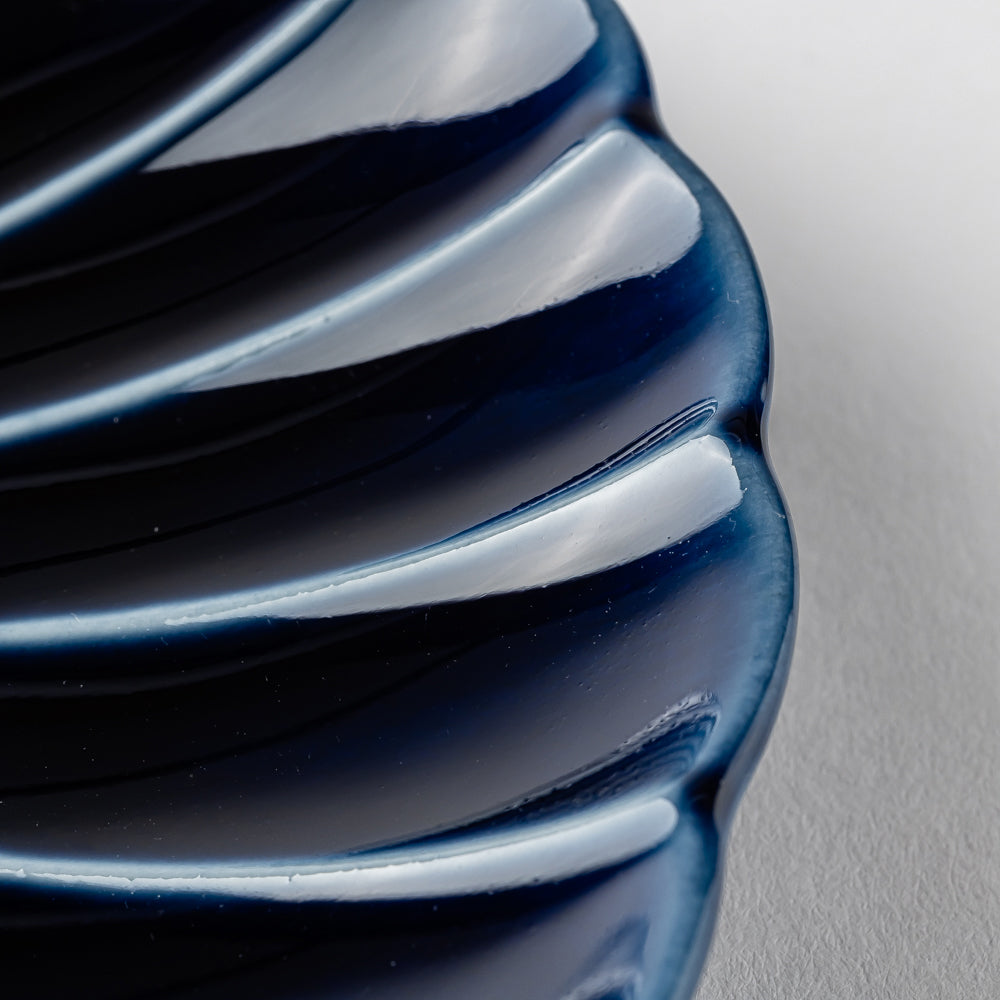 カネコ小兵製陶所 ぎやまん陶 茄子紺ブルー 七寸皿 美濃焼 カネコ小兵製陶所 美濃焼