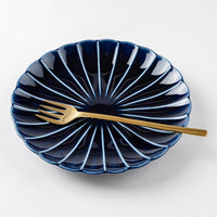 カネコ小兵製陶所 ぎやまん陶 茄子紺ブルー 七寸皿 美濃焼 カネコ小兵製陶所 美濃焼