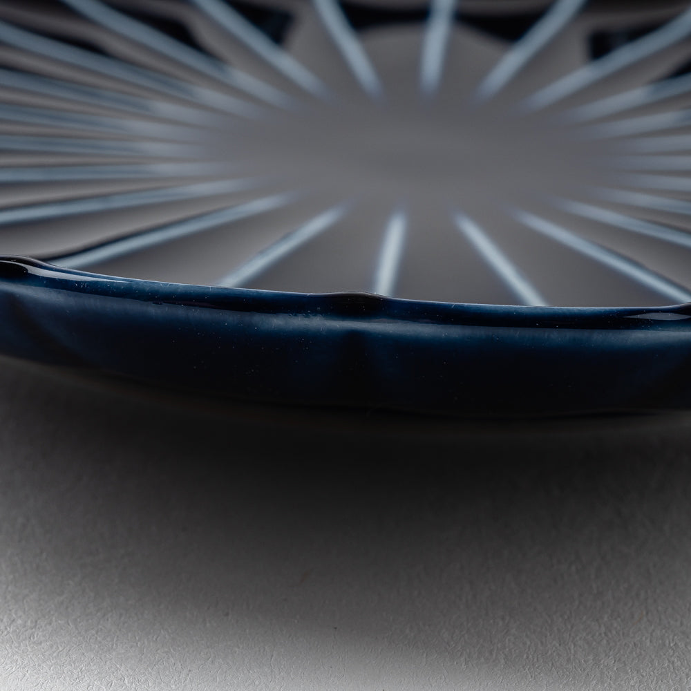 カネコ小兵製陶所 ぎやまん陶 茄子紺ブルー 七寸皿 美濃焼 カネコ小兵製陶所 美濃焼