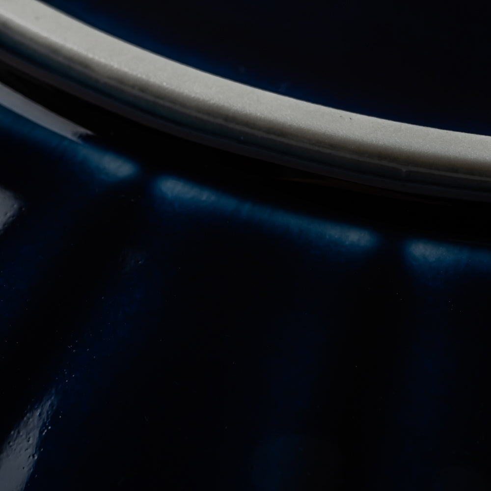 カネコ小兵製陶所 ぎやまん陶 茄子紺ブルー 七寸皿 美濃焼 カネコ小兵製陶所 美濃焼