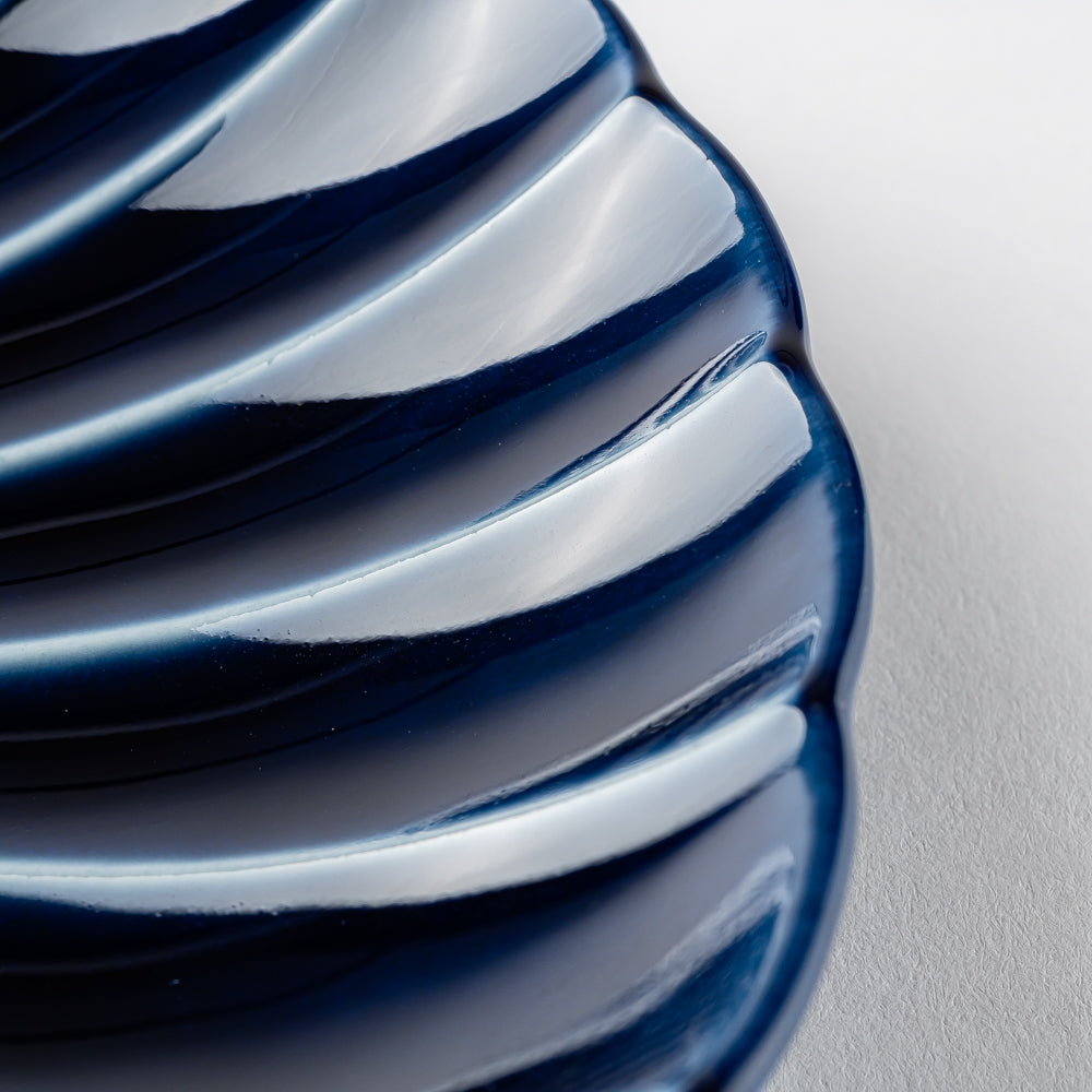 カネコ小兵製陶所 ぎやまん陶 茄子紺ブルー 八寸皿 美濃焼 カネコ小兵製陶所 美濃焼