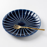 カネコ小兵製陶所 ぎやまん陶 茄子紺ブルー 八寸皿 美濃焼 カネコ小兵製陶所 美濃焼