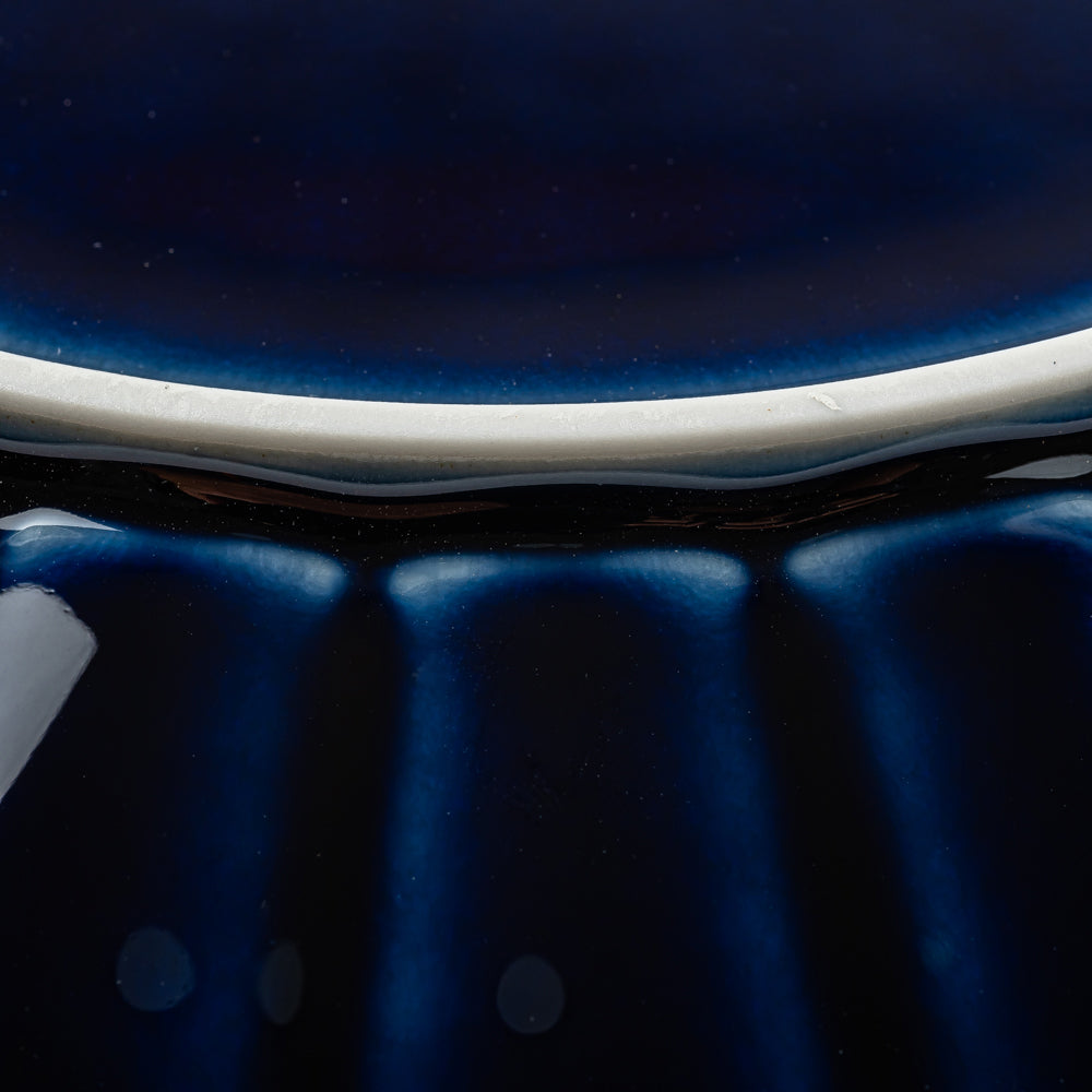 カネコ小兵製陶所 ぎやまん陶 茄子紺ブルー 八寸皿 美濃焼 カネコ小兵製陶所 美濃焼