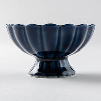 カネコ小兵製陶所 ぎやまん陶 茄子紺ブルー 高台珍味 美濃焼 カネコ小兵製陶所 美濃焼