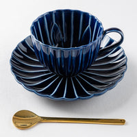 カネコ小兵製陶所 ぎやまん陶 茄子紺ブルー コーヒーカップ&ソーサー 美濃焼 カネコ小兵製陶所 美濃焼