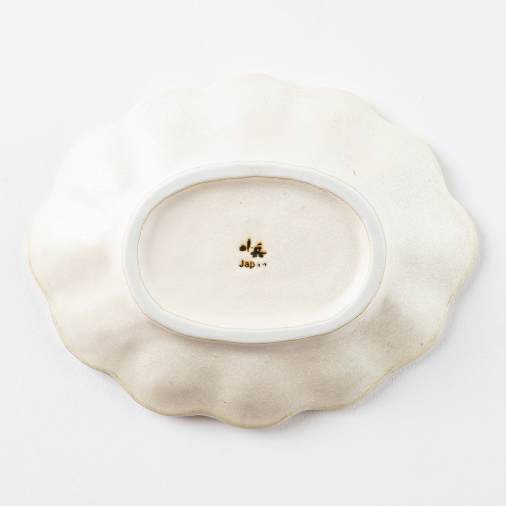 カネコ小兵製陶所 リンカ 白練 18オーバルプレート 美濃焼 カネコ小兵製陶所 美濃焼