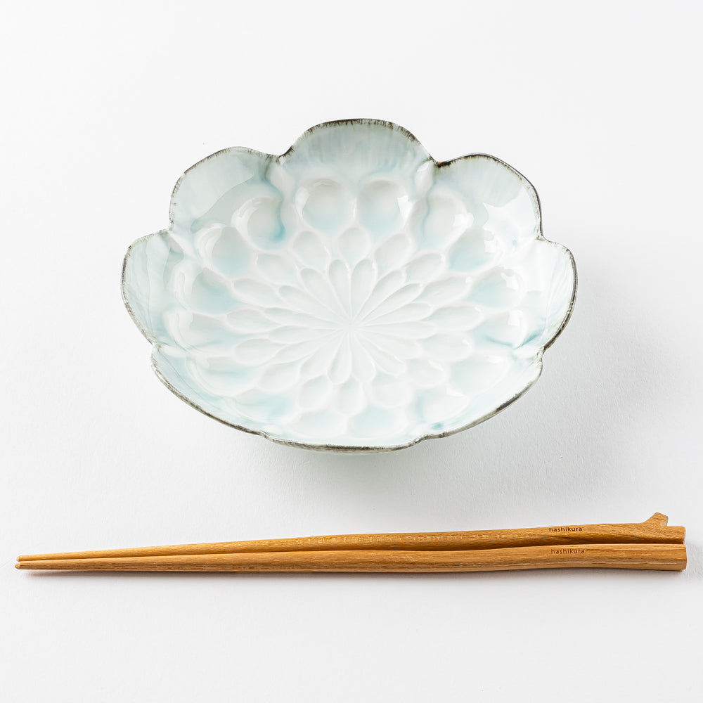 作家 西隆行 華型鉢 流釉深緑 作家 西隆行 陶磁器作家もの