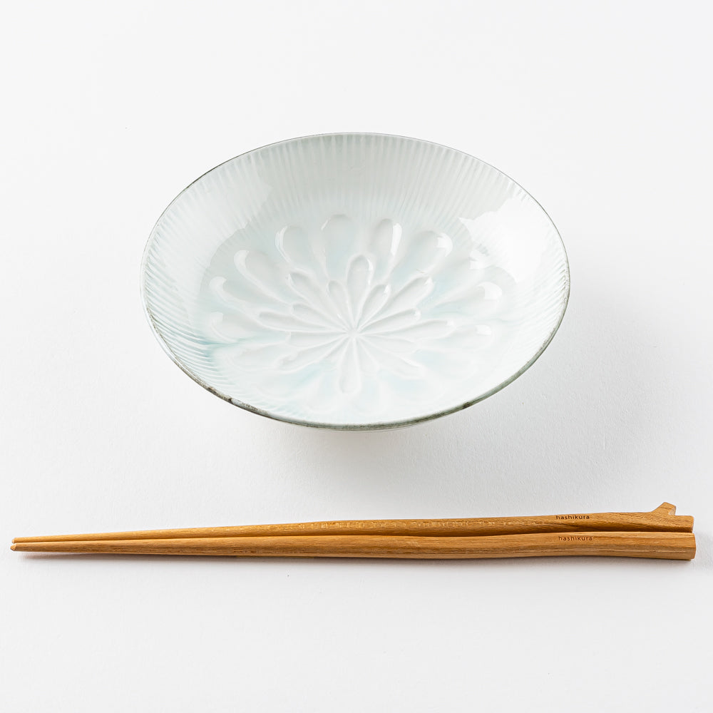 作家 西隆行 花紋皿 流釉深緑 作家 西隆行 陶磁器作家もの