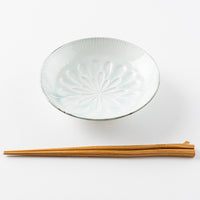 作家 西隆行 花紋皿 流釉深緑 作家 西隆行 陶磁器作家もの