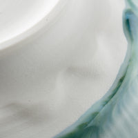 作家 西隆行 花紋皿 流釉深緑 作家 西隆行 陶磁器作家もの