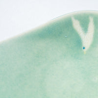作家 柴田礼美 しずく皿-鳥/グリーン 作家 柴田礼美 陶磁器作家もの
