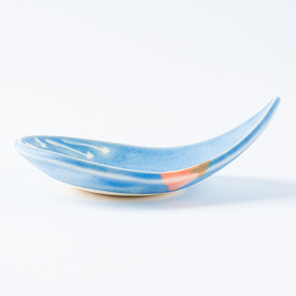 作家 柴田礼美 しずく皿20-きのこ/ブルー 作家 柴田礼美 陶磁器作家もの