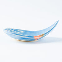 作家 柴田礼美 しずく皿20-きのこ/ブルー 作家 柴田礼美 陶磁器作家もの